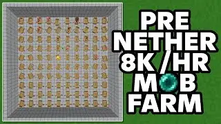 NEW INSANE PRE NETHER MOB FARM INCLUDING ENDERMANS - 8,000 DROPS /HR - TUTORIAL