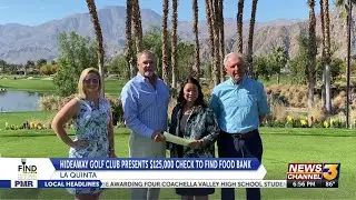 Hideaway Golf Club presents $125K check to FIND Food Bank