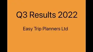EaseMyTrip | Easy Trip Planners Ltd Q3 results 30th Jan 2022 | Invest Eazy | Stock Market