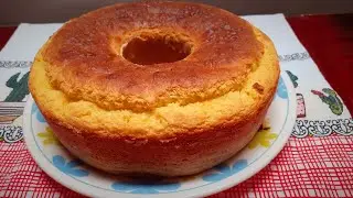 Bolo de fubá com leite condensado e creme de leite