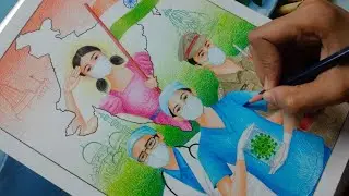 Coronavirus Pandemic | Salute Coronavirus Fighters | Colour Pencil Drawing