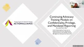 Confidentiality, Privilege, and Mandated Reporting Webinar