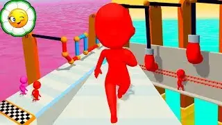 Fun Race 3D #1  Преодолей препятствия и обгони соперников! Новая Паркур Игра! 1-14 уровни