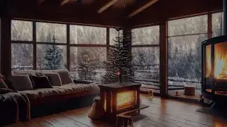 Ambient CHRISTMAS Cabin❄️Snow Blizzard, Fireplace, Rain Sounds❄️For Sleeping, Studying etc. ❄️ YSS