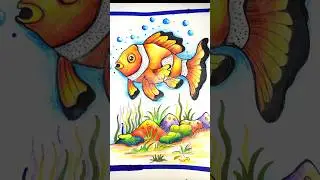 Fish Scenery Drawing || Under Water Scenery Drawing|| How to Draw Fish || Fish Tank ||