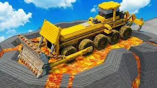LONG CARS vs POTHOLES with LAVA in Teardown