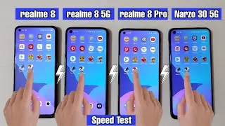 realme 8 vs realme 8 5G vs realme 8 Pro vs realme narzo 30 5G Speed Test