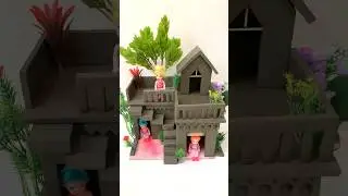 How to make miniature clay house 🏡 🥀 #diy #craft #claybuilding #clayhouse #shorts