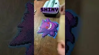 7th and FINAL attempt at GENGAR as a Pok&eacute;mon perler?! #hamabeads #perlerbeads #pixelart