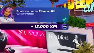 Emote near or as Human Bill - Fortnite Weekly Quests