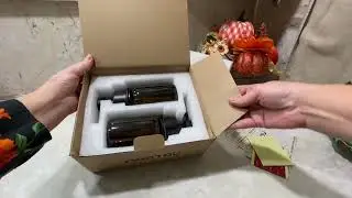 Amber Glass Soap Dispenser Bottle Set from Amazon