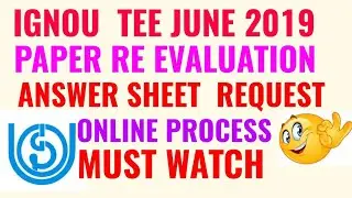 IGNOU REVALUATION PROCESS JUNE 2019!! IGNOU ANSWER SHEET PHOTOCOPY JUNE 2019