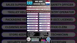 Netherlands 🇳🇱 jobs in 2024 || Abroad Job Wala Overseas Consultancy