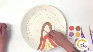 How to Paint Retro Waves with Crock A Doodle Paint Your Own Pottery