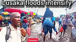 Traders trade in floods as Lusaka CBD experience heavy rains 2025