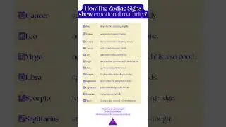 How The Zodiac Signs show emotional maturity #zodiacsigns #emotional #maturity #viralshorts #viral