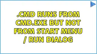 .cmd runs from cmd.exe but not from start menu / Run dialog (3 Solutions!!)
