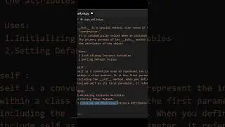 uses of  __init__ method   & self in python #coding #programmingproject #python#shorts #viral