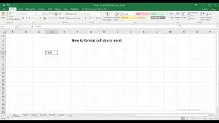How to format cell size in excel