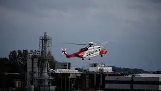 irish coastguard s92 (EI-ICA) touching down at shannon after training