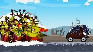Гибридные и смешные животные машинки против ЗОМБИ. ZOMBIE ROAD TRIP. Видео