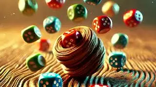 Dice roll on tree surface - Sound effect (15 min)