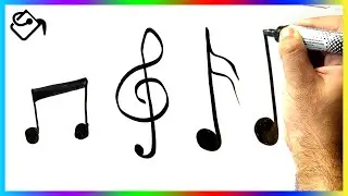 Comment dessiner une NOTE de MUSIQUE facile &agrave; dessiner