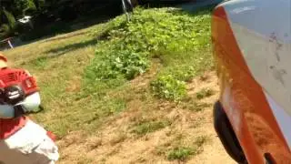 COLD START / FIRST USE REDMAX BCZ260TS max torque string trimmer weedeater in thick vines