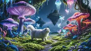 white cat drinking Fant then lost in fantasy world #catshorts #catvideos