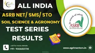 All India ASRB NET/SMS/STO Mock Test Agronomy and Soil Science Result 2024 | Free Mock Test