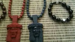 Red+Blue North Skull Jesus Piece and New Shamballa Bracelets o_O !