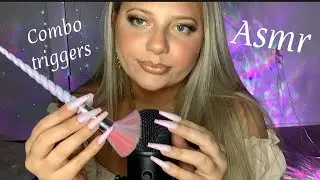 Asmr Brushing & Mic Scratching, Tape Sounds, Plastic Wrap & more! 🦄 so relaxing 😴