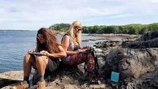 Outdoor synth rig Boards of Canada type beat OP1 + iKaossilator