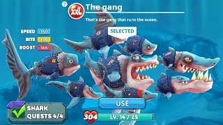 The Gang Shark 🦈 - Classic Mode Plays - Hungry Shark World Full Gameplay HD | Hungry Shark Mod |