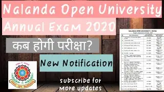 NOU Patna New Exam Date Scheduled 2020