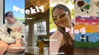 weekly vlog!! healing, tooth gems, new tattoos, saving dogs & more