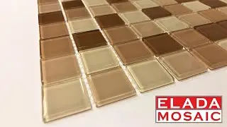 Стеклянная мозаика Elada Mosaic Crystal CB520 бежево-коричневый микс