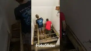 video 1 of a bathroom made over from water damage that completely destroyed floor and framing