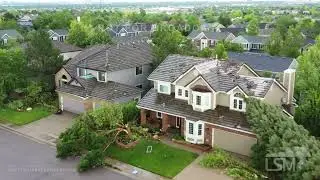 06-22-2023 Highlands Ranch, CO - Tornado-Damaged Homes-Trees Down in City-Roofs Damaged Drone