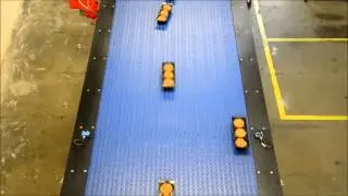 AlphaChase iCon,  intelligent Conveyor, moving Luxury Cookies 2 to1 Merge