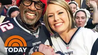 Dylan Dreyer Brings Her Baby (In Headphones) To Surprise Al At Super Bowl Rally | TODAY