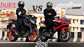 2026 Pulsar Rs200 Vs Duke 250 Race | Top end | Full Throttle 