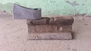 || create axe made from railway line with hammer mashine ||