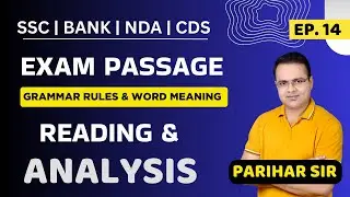 Exam Passage (14) (Grammar and Word Meaning ) SSC NDA CDS -  By Parihar Sir