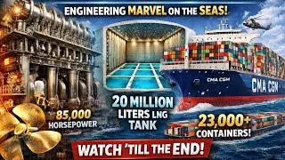 World&rsquo;s Biggest LNG Container Ship Engine | Mega Ship That Moves the World 