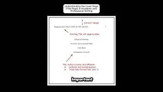 Understanding the Cover Page (Title Page) in Academic and Professional Writing