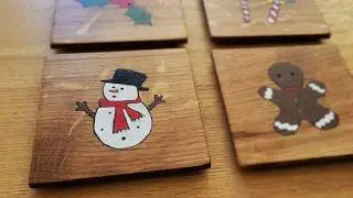 How to make Wooden Christmas Coasters | Easy DIY Gift Idea