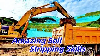 Watch This Pro Driver: Komatsu PC395LC Excavator Crushes Soil Stripping & Loading at Mine!
