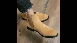 Chelsea Boots Men Faux Suede brown Classic Business Casual Versatile British Style Slip-On Fashion