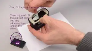 How to fit a new text plate on a Traxx rubber stamp
